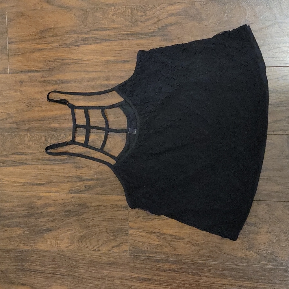 Black lacy linned black adjustable top